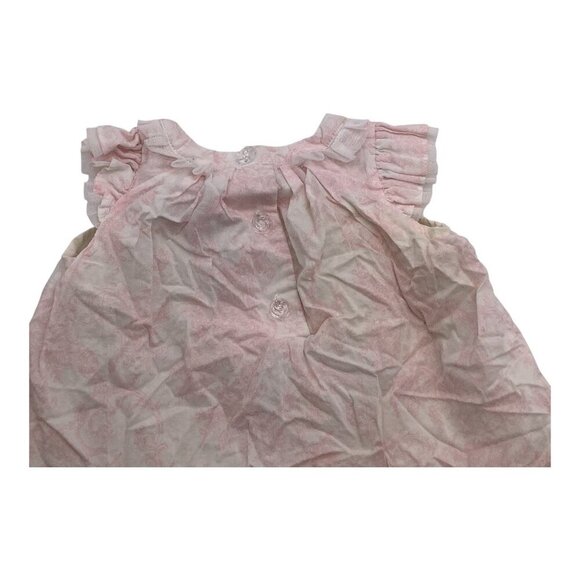 Piper & Posie Dress Baby Girl 3-6M Pink‎ & White Floral Ruffle Sleeve Bow Accent - Picture 9 of 11